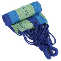 Hamac pentru o persoana, 85x195 cm, maxim 150 kg, 100% bumbac, sac de protectie
