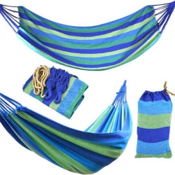 Hamac pentru o persoana, 85x195 cm, maxim 150 kg, 100% bumbac, sac de protectie