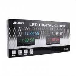 Ceas digital, afisaj LED verde, ora, calendar, temperatura, fixare perete