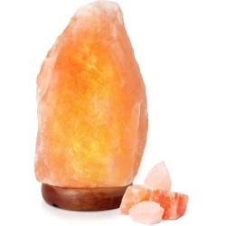 Lampa din sare de Himalaya, 30-40 kg, suport lemn, alimentare retea