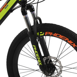 Bicicleta Mountain Bike cadru otel 13", roti 20 inch, 21 viteze, schimbator Shimano, suspensii pe furca cu blocator, Phoenix