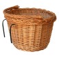 Cos de bicicleta, ratan, tije metalice pentru atasare, montare ghidon, toarta, maro natur