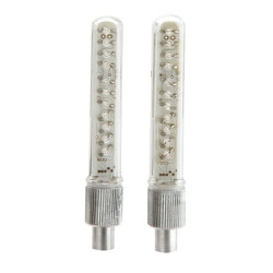 Ventil LED RGB pentru bicicleta, 13 moduri iluminare, functionare baterii AG10, set 2 bucati