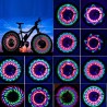 Lumini spite bicicleta, LED multicolor cu 30 moduri iluminare, senzor lumina si miscare, baterii AAA