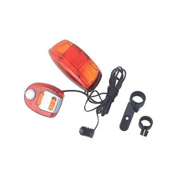 Set lumini siguranta LED bicicleta, sonerie cu 8 melodii, lumini frana si semnalizare