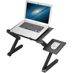 Masuta pliabila pentru laptop 26x42 cm, cooler 2500RPM, USB, suport mouse, aluminiu, inaltime ajustabila
