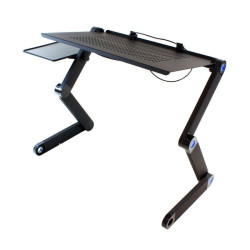 Masuta pliabila pentru laptop 26x42 cm, cooler 2500RPM, USB, suport mouse, aluminiu, inaltime ajustabila