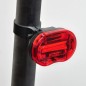 Stop LED rosu 0.5W pentru bicicleta, 3 moduri iluminare, alimentare baterii AAA