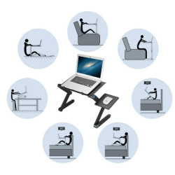 Masuta pliabila pentru laptop 26x42 cm, cooler 2500RPM, USB, suport mouse, aluminiu, inaltime ajustabila