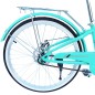 Bicicleta dama cu cos, roti 24 inch, cadru otel 13", frane V-Brake, albastru deschis, Phoenix