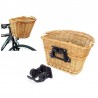 Cos rachita pentru bicicleta, detasabil cu sistem clip on, montare pe ghidon, maro natur