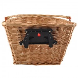 Cos rachita pentru bicicleta, detasabil cu sistem clip on, montare pe ghidon, maro natur