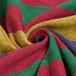 Hamac single 80x200 cm, bumbac multicolor, greutate maxima 120 kg, husa depozitare