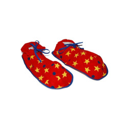 Papuci clown, supradimensionati, model stelute si buline, material moale