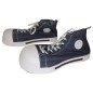 Papuci clown supradimensionati, model tenisi, adulti, 36x16.5x17cm, albastru-alb