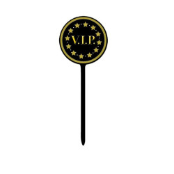 Propsuri VIP inaltime 7.5 cm, negru-auriu, set 12 piese