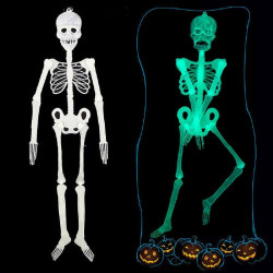 Schelet fosforescent inaltime 150 cm, lumineaza intens in intuneric, decor Halloween