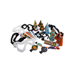 Set petrecere Halloween, 37 piese, coifuri, suflatori, baloane, ghirlande, multicolore