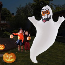 Fantoma gonflabila pentru Halloween, inaltime 43 cm, inel suspendare, alb