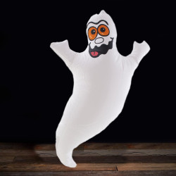 Fantoma gonflabila pentru Halloween, inaltime 43 cm, inel suspendare, alb