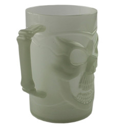 Cana fosforescenta Craniu, lumineaza verde, accesoriu Halloween