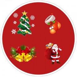Proiector LED 4 figurine Craciun, pentru exterior IP44, unghi reglabil, proiectie Mos Craciun, brad, clopotei