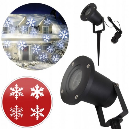 Proiector LED cu fulgi de zapada in miscare, pentru exterior si interior, IP44, structura aluminiu