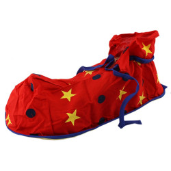 Papuci clown, supradimensionati, model stelute si buline, material moale