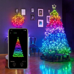 Instalatie smart Twinkly 100 LED-uri RGB, control smartphone prin Wi-fi/Bluetooth, 8 m, IP44