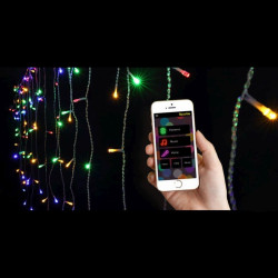 Instalatie smart iSparkle cu 198 LED-uri RGB Wi-Fi, control smartphone, lungime 19.8 m, interior/exterior