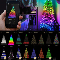 Instalatie smart Twinkly 100 LED-uri RGB, control smartphone prin Wi-fi/Bluetooth, 8 m, IP44