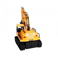 Excavator cu telecomanda 15 canale, scara 1:24, efecte sonore, raza actiune 30-50m, reincarcabil USB, senile cauciuc