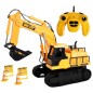 Excavator cu telecomanda 15 canale, scara 1:24, efecte sonore, raza actiune 30-50m, reincarcabil USB, senile cauciuc