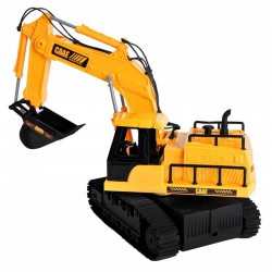 Excavator cu telecomanda 15 canale, scara 1:24, efecte sonore, raza actiune 30-50m, reincarcabil USB, senile cauciuc