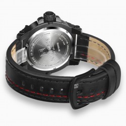 Ceas de mana barbatesc Naviforce, analog Quartz, 3ATM, data, saptamana, curea piele, negru