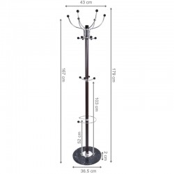 Cuier metalic tip pom, 179 cm,16 brate, suport pentru umbrela, baza marmura