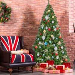 Brad Artificial Verde Molid 220 cm – varfuri ascutite, 110 ramuri, 858 ace - suport inclus