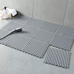 Covor antiderapant pentru baie, tip puzzle, 30x30 cm, grosime 2 mm, set 10 bucati