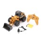 Buldozer cu telecomanda 6 canale, reincarcabil USB, cupa metalica, tractiune 4x4, rotire 360 grade, LED