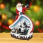 Decoratiune de Craciun, tip sceneta muzicala, cu ornament Mos Craciun si trenulet rotativ, iluminata LED, 31 cm