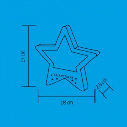 Figurina stea pentru geam sau usa, 6 LED-uri, temporizator, lemn, inaltime 17 cm