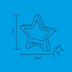 Figurina stea pentru geam sau usa, 6 LED-uri, temporizator, lemn, inaltime 17 cm