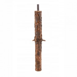 Brad artificial de Craciun, Pine Deluxe  220 cm cu conuri naturale, varfuri albe, tulpina de lemn, suport inclus
