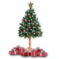 Brad Artificial 220 cm Pine Deluxe – trunchi lemn, conuri si varfuri ninse, baza 98 cm, 9 niveluri, 60 ramuri