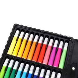 Set pictura si desen 86 piese, valiza depozitare, creioane colorate, carioci, acuarele