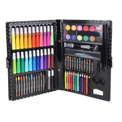Set pictura si desen 86 piese, valiza depozitare, creioane colorate, carioci, acuarele