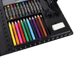 Set pictura si desen 86 piese, valiza depozitare, creioane colorate, carioci, acuarele