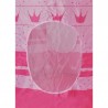 Cort tip castel pentru fetite, husa depozitare, 135x105 cm, model buline si coronite, roz