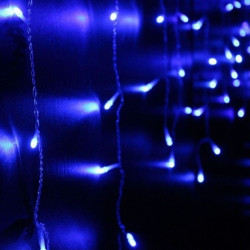 Instalatie 140 Led-uri, tip perdea efect ploaie, 0.5x2 m, alimentare retea, lumina albastra