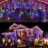 Instalatie decorativa tip perdea de lumini, 140 LED-uri, lumina multicolora, decor Craciun, 0.5x2 m